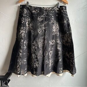 Sheer‎ Floral Skirt 12 Whimsigoth Goth Dark Romantic Midi Sz 12 Grace Dane Lewis